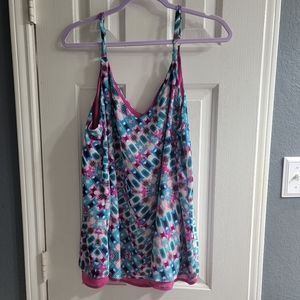Torrid Turquoise and Pink Sleeveless Camisole Top Size 2